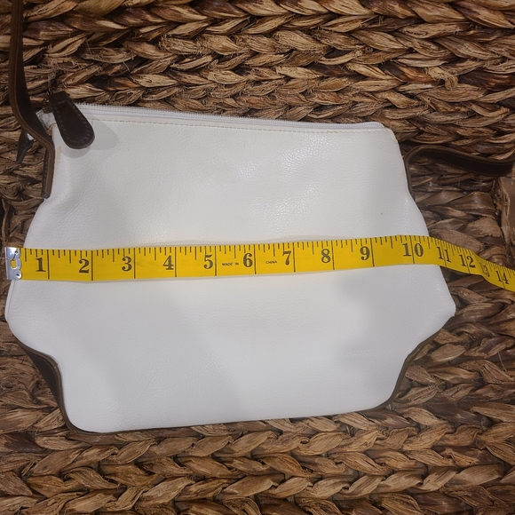 Liz Claiborne White and Brown leather Handbag - Picture 3 of 4